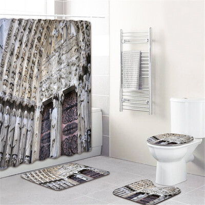 

〖Follure〗Waterproof Bathroom Shower Curtain Set Non-Slip Rug Toilet Lid Cover Bath Mat