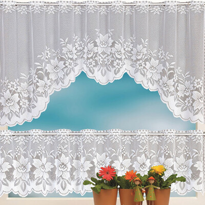 

Siaonvr 2PCS Lace Coffee Cafe Window Tier Curtain Set Kitchen Dining Room Home Decor Lot
