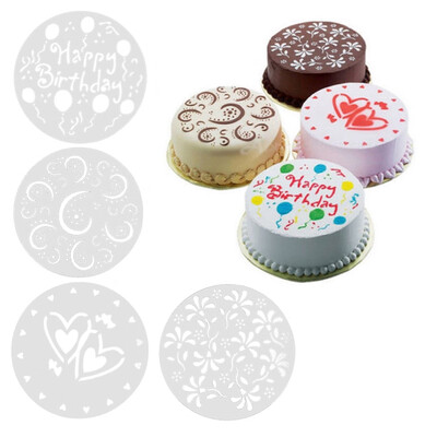 

Greensen 4PCS Plastic Cake Decorating Tools Chocolate Spray Mold Baking Tool Cake Molds Cake Decorating Tools