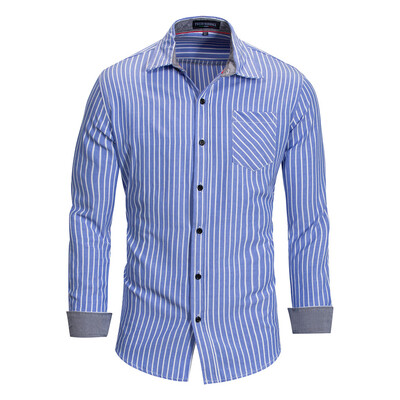 

Toponeto Mens New Style Fashion stamped Long Sleeve Shirt Printed Long-Sleeved Blouse
