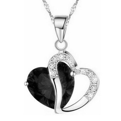 

Fashion Women Heart Crystal Rhinestone Alloy Chain Pendant Necklace Jewelry