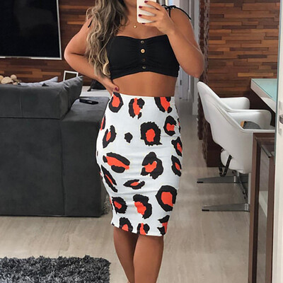 

Roseonmyhand Women Fashion High Waist Print Mini Pencil Skirt Hip Slim Sexy Short Skirt