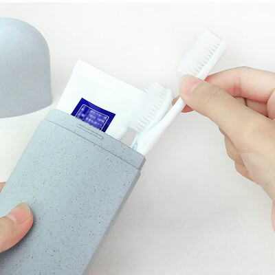 

〖Follure〗Portable Cup Travel Wheat straw Toothpaste Case Toothbrush Holder Storage Box