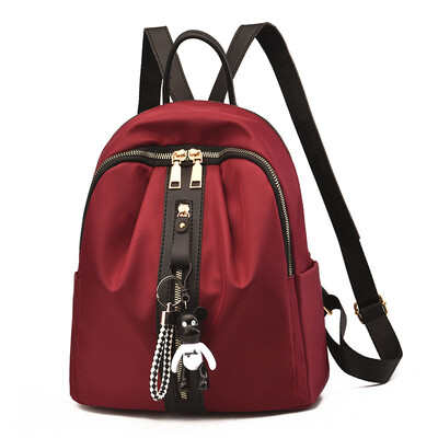 

Shoulder bag female 2019 new Korean casual wild multi-function backpack bear pendant zipper shoulder bag