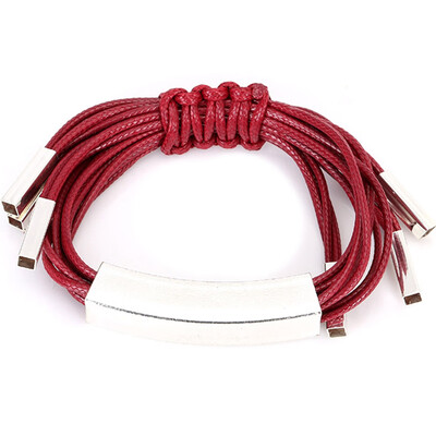 

New Coming Gold Color Geometric Tube Leather Bracelets Multilayer Braided Leather Rope Charm Bracelets For Women Men