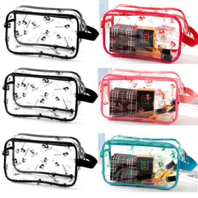 

US PVC Clear Cosmetic Makeup Toiletry Bag Case Travel Holder Pouch Wash Kit Set