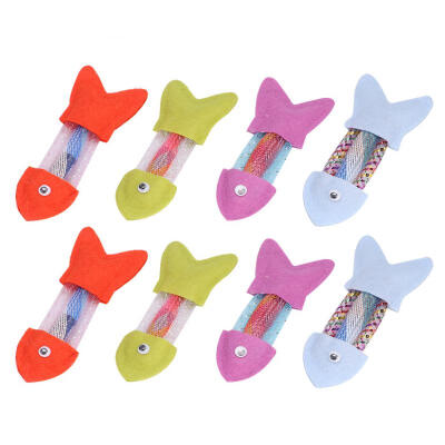 

Greensen 8Pcsset Pet Cat Fish Shaped Catnip Toy Flexible Hose Spring for Playing Toys