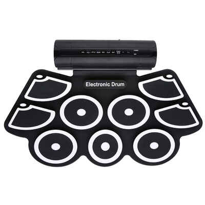 

Portable Electronic Drum Stereo Dual Speakers Practice Pad Silicon Roll Up Kit Sticks Sustain Foot Pedal