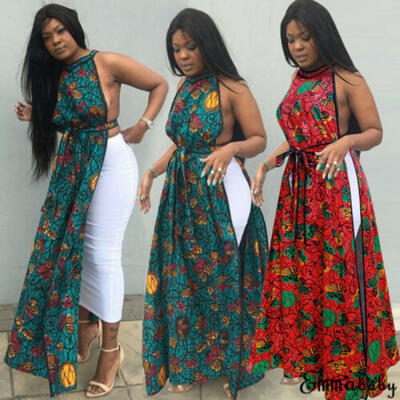 

Women Boho Long Maxi Dress Ladies Cocktail Party Evening Summer Beach Sundress