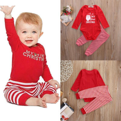 

Toddler Kids Baby Boys Girls Outfit Romper Top Leggings Pants Clothes XMAS Set