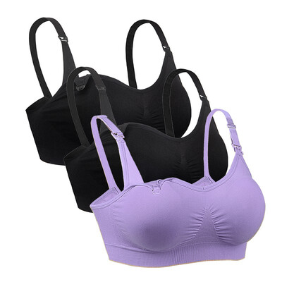 

iLoveSIA Nursing Bra Breathable Anti-sagging Full Cup No Trace Breastfeeding Bra-3P-70235611