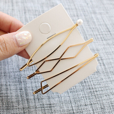 

Fashion 1Set Metal Pearl Hairpin Combination Women Simple Sweet Style Bangs Clip Ins Popular Hairpin Hair Accessories Set