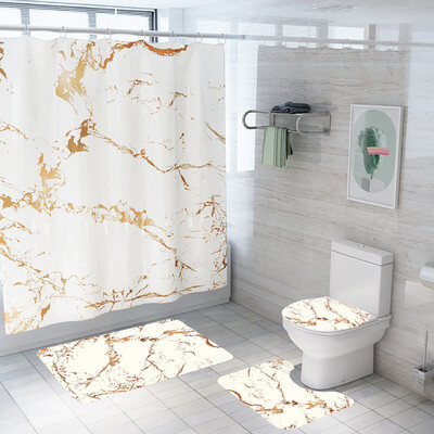 

Gobestart Creative Crack Curtain Floor Mat Four-piece Bathroom Mat Set