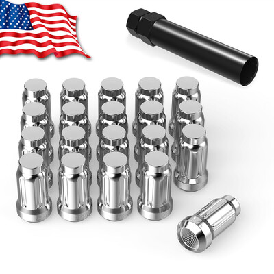 

20 Chrome Spline Tuner 12"-20 Lug Nuts Closed End Lock Key fits Jeep Wrangler