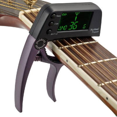 

TCapo20 Multifunctional Aluminum Alloy 2-in-1 Guitar Capo Tuner with LCD Screen for Normal Acoustic Folk Electric Guitar Chromatic