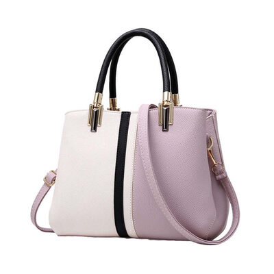 

Elegant Lady Color Block Large Capacity Faux Leather Handbag Crossbody Sling Bag