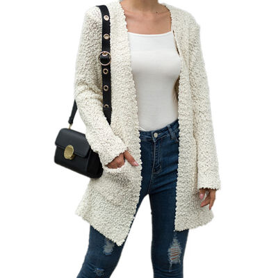 

Women Autumn Stylish Solid Color Loose Long Sleeve Concise Casual Personality Cardigan