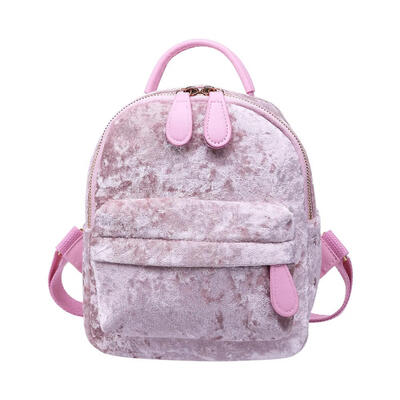 

Women Soft Velvet Backpack Teenager Girls Small Travel Backpacks School Bag