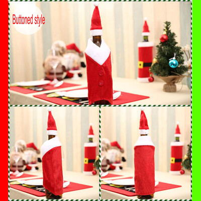 

〖Follure〗Red Wine Bottle Cover Bags Decoration Home Party Santa Claus Wine Bottle Sets
