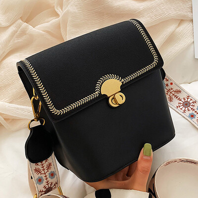 

New broadband sanding bag woman 2019 new Korean version 100 lap single shoulder bag slanted fashion bucket bag