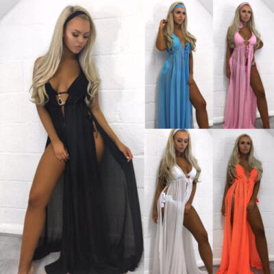 

Women Summer Chiffon Bikini Cover Up Swimwear Bathing Suit Beach Dress Long Maxi