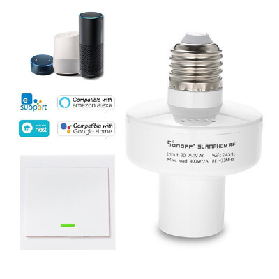 

3PCS SONOFF Slampher ITEAD WiFi Smart Light Bulb Holder 433MHz RF E27 Wireless Lamp Holder Compatible with Amazon Alexa & for Goog