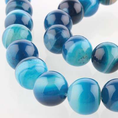 

Natural Gemstone Agate Round Bead Strands Dyed DeepSkyBlue 10mm Hole 1mm about 38pcsstrand 1496