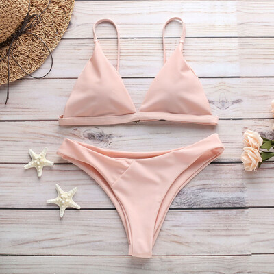 

Saidsome Women Solid Bikini Push-Up Pad Swimwear Bathing Beachwear Set