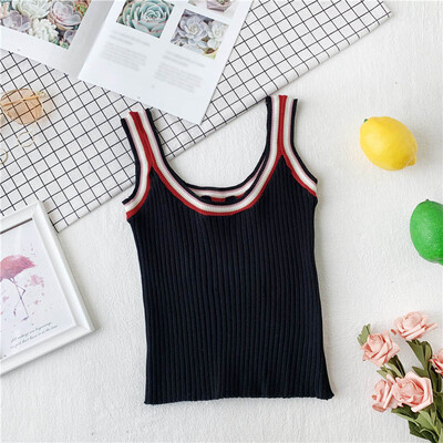 

Women Fahsion Concise All-match Slim Fit Color-blocked Casual Sport Camisole