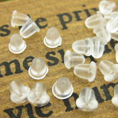 

500 Pcs Clear Rubber Bullet Clutch Style Soft Earring Safety Backs Ear Nut Earring Wire Stopper For Fish Hook Earrings Keepers