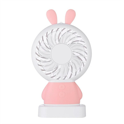 

Siaonvr Bunny Design 2 Speed Adjustable USB Rechargeable Light Mini Fan With Base For Tr