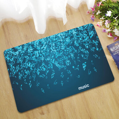 

Toponeto New Music Note Printing Flannel Bathroom Area Rugs Kitchen Carpet Door Mat
