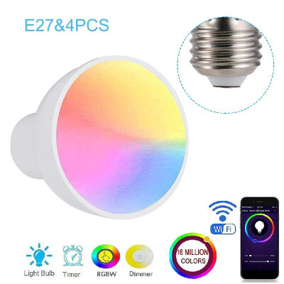 

GU10E27GU53 WiFi Intelligent Light Bulb RGBW 6W LEDs Dimmable Lamp Cup Compatible with-Alexa&Google-Home Remote