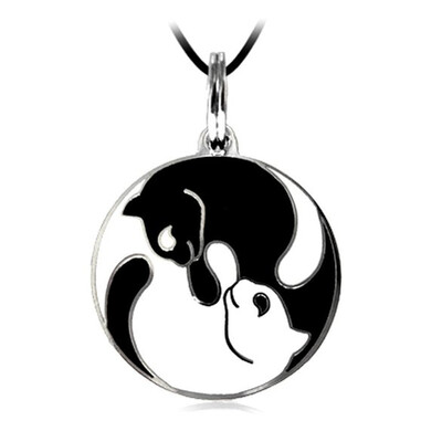 

New Design Stainless Steel Cat Animal Pendant Necklaces Elegant Black Gold White Couple Necklace For Lovers Fashion Jewelry Gift