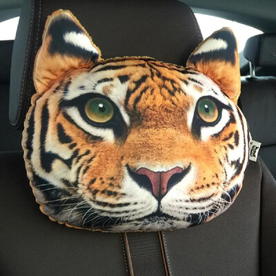 

Car Headrest Pillow Tiger Auto 3D Cute Animals Head Restraints of Automobile Seat