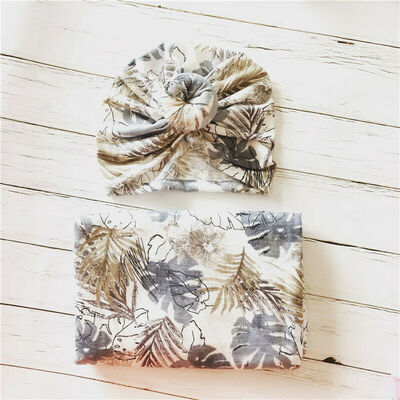 

Newborn Infant Baby Floral Print Swaddle Blanket Warm Sleep Muslin WrapHat