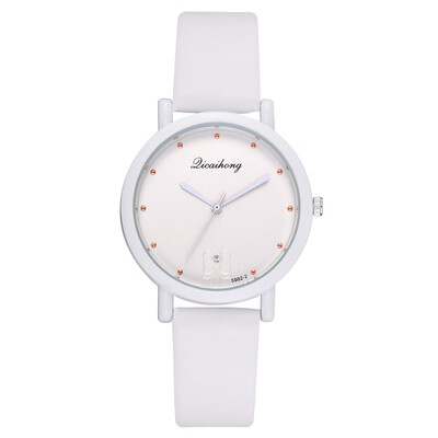 

Simple&fashionable solid color casual quartz watch high quality PU leather wrist watch
