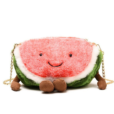 

Female bag cute plush bag ins fashion funny bag 2019 new watermelon bag female chain small shoulder bag