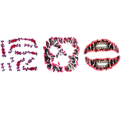 

6pcsset Horror Face Eye Temporary Tattoo Stickers for Haunted House Halloween Party Masquerade Prank Makeup Decorations Props
