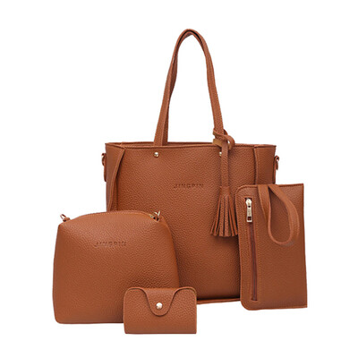 

Women Composite Bag Purse And Handbags Famous Brands Sac Top-Handle Female Shoulder Bag Large Capacity Tote 4 PcsSet T20