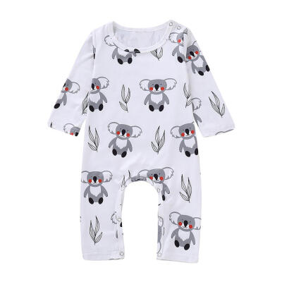 

Boy Girls Long Sleeve Romper Baby Cartoon Animal Print One Pieces Jumpsuit