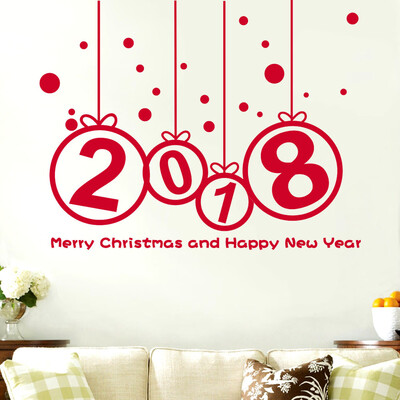 

〖Follure〗New Year 2018 Merry Christmas Wall Sticker Home Shop Windows Decals Decor
