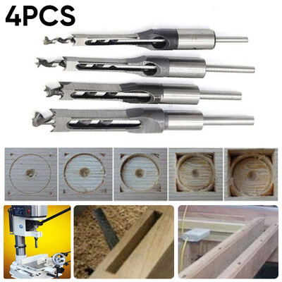 

4pcs Wood Drill Bit Set 14 516 38 12 Inch Woodworking Square Hole Drill