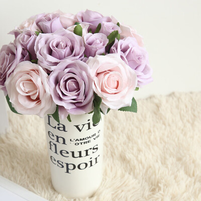 

Gobestart 8 Pcs Artificial Fake Roses Flower Bridal Bouquet Wedding Party Home Decor BU