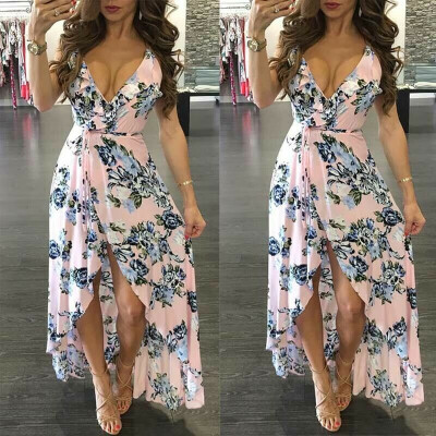 

Hot Women Summer Boho Long Maxi Dress Evening Party Cocktail Beach Sundress -XL