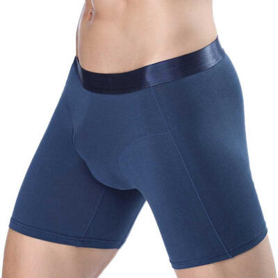 

Mens Pure Color Long Leg Boxer Briefs Cotton Performance Underwear