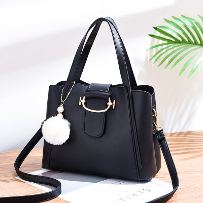 

2019 new European&American big bag shoulder bag simple handbag diagonal bag PU leather fashion handbag