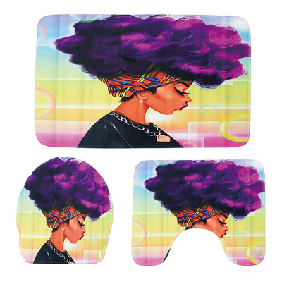

Toponeto Exotic African Womens Bath Mat Three-piece Bathroom Mat Set