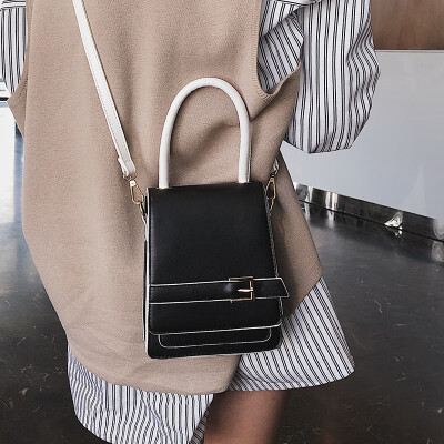 

Qiao Bani 2019 new Korean chic fashion contrast color flip bag hand strap shoulder diagonal female bag factory direct sales