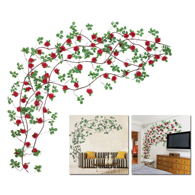 

3 Meter Artificial Rose Silk Flower Rattan Garland Vintage Wall Home Decor 1pcs